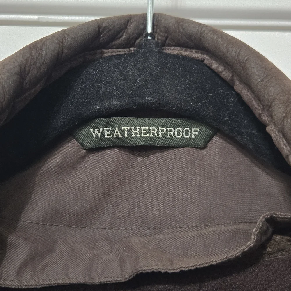 Weatherproof Faux Suede Jacket Brown XL Men’s Vintage Quilted Lining Fleece Coat - Picture 8 of 14
